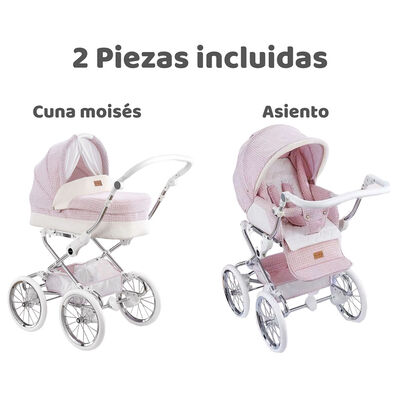 Imagen 2 del producto Coche Lujoso Royal de Coolbaby 2 Piezas Rosado By Lubabycas