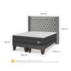 Cama Europea CIC Base Dividida 2 Plazas Lux + Respaldo Sesia