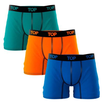 Pack 3 B&oacute;xers Medios Algod&oacute;n Hombre Top