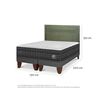 Cama Europea CIC Base Dividida 2 Plazas Lux + Respaldo Milan Olivo
