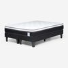 Cama Europea Rosen Base Dividida 2 Plazas New style 6 + Respaldo Ferrera Gris