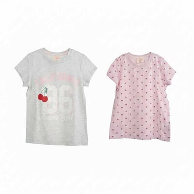 Pack 2 Polera Manga Corta de Algod&oacute;n Ni&ntilde;a Chess