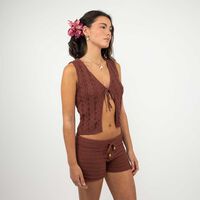 Blazer Gillet Mujer Icono Cafe