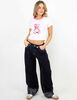 Polera Crop Con Estampado Mujer Icono