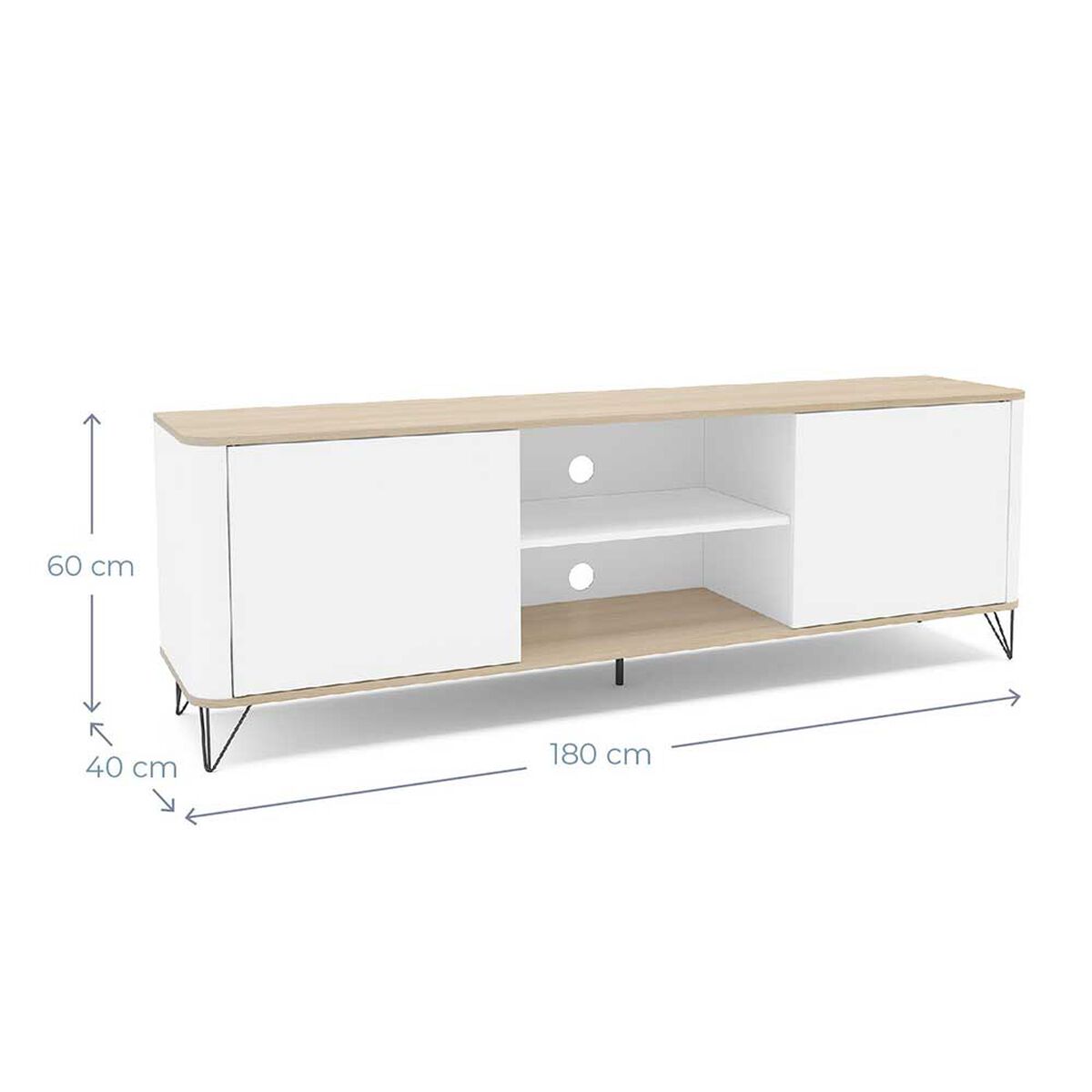 Rack TV Vekkahome Cartagen Hasta 75" Blanco