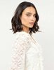 Blusa Encaje Manga Larga Mujer Zibel