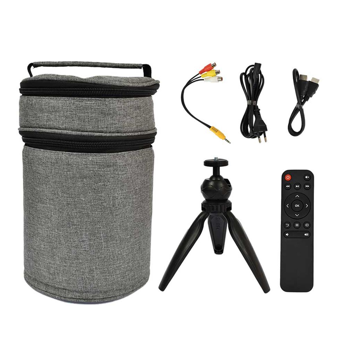 Kit Levo Proyector LED Portátil 360º + Telón Mural 100"
