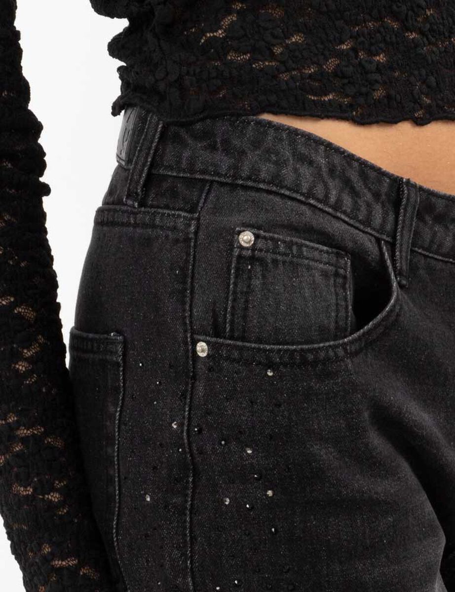 Jeans Indigo Con Apliques Mujer Icono