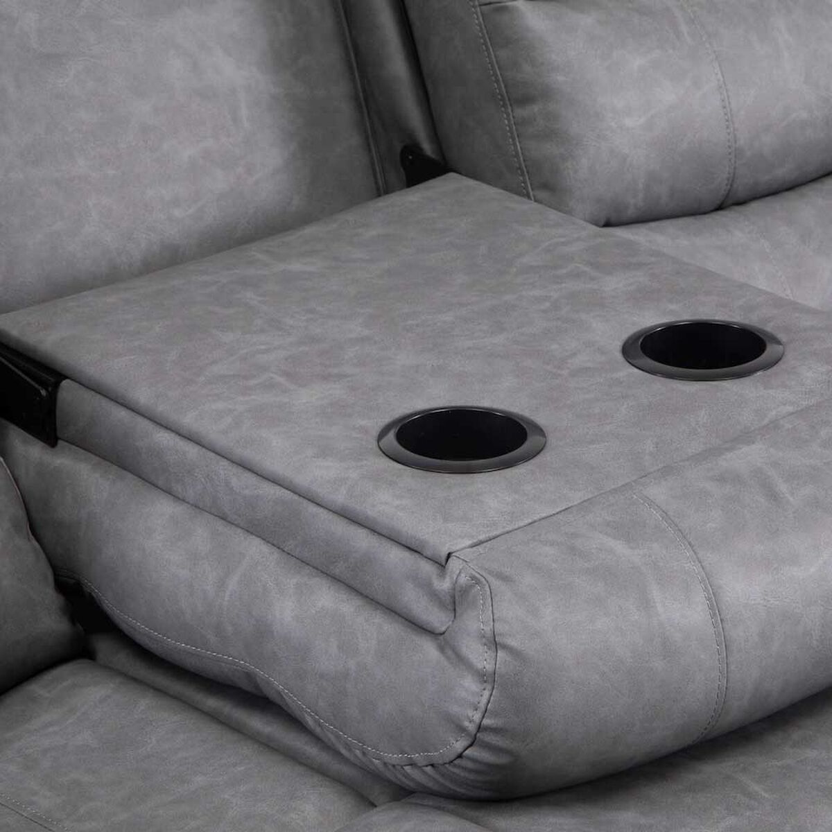 Juego de Living Reclinable Daniels Sof&aacute; 3 Cuerpos + 2 Bergers Roma Gris