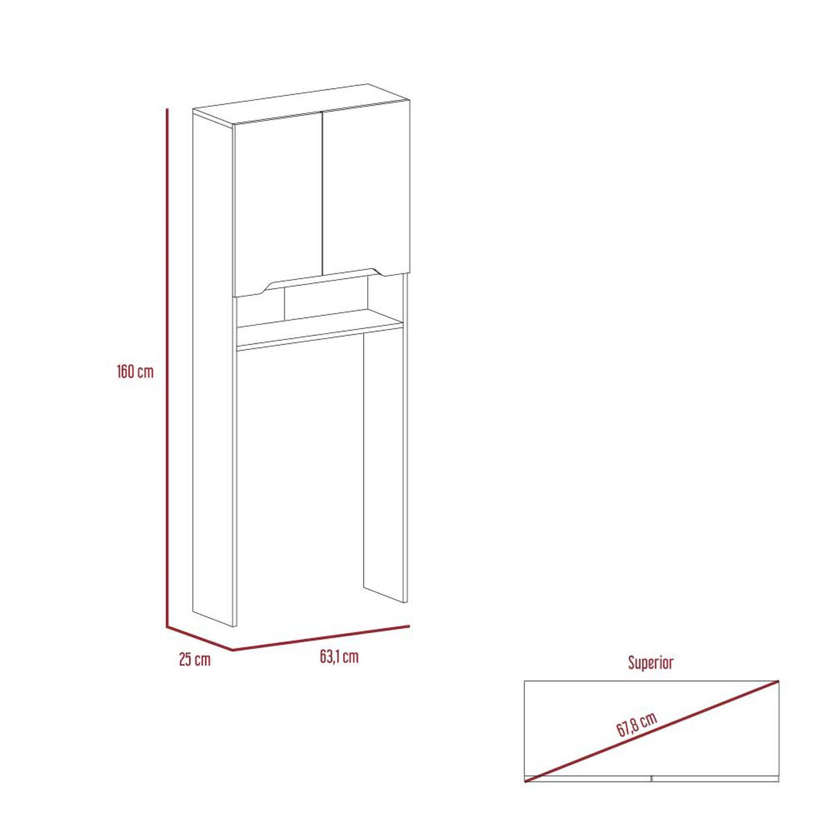 Optimizador de Baño TuHome Laurent 2 Puertas Plomo