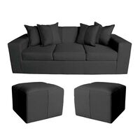 Sofa + 2 Pouff A&M Home Maxi Negro