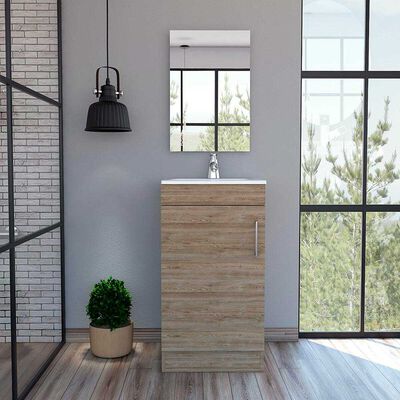 Combo Mueble Lavamanos Madrid + Espejo Bolonia TuHome