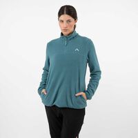 Polerón Deportivo Mujer Alpinextrem Esmeralda, Melange, Negro