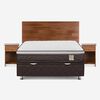 Boxet Rosen 2 Plazas New Style 4 Plus + Respaldo + 2 Veladores Tabor Caramelo