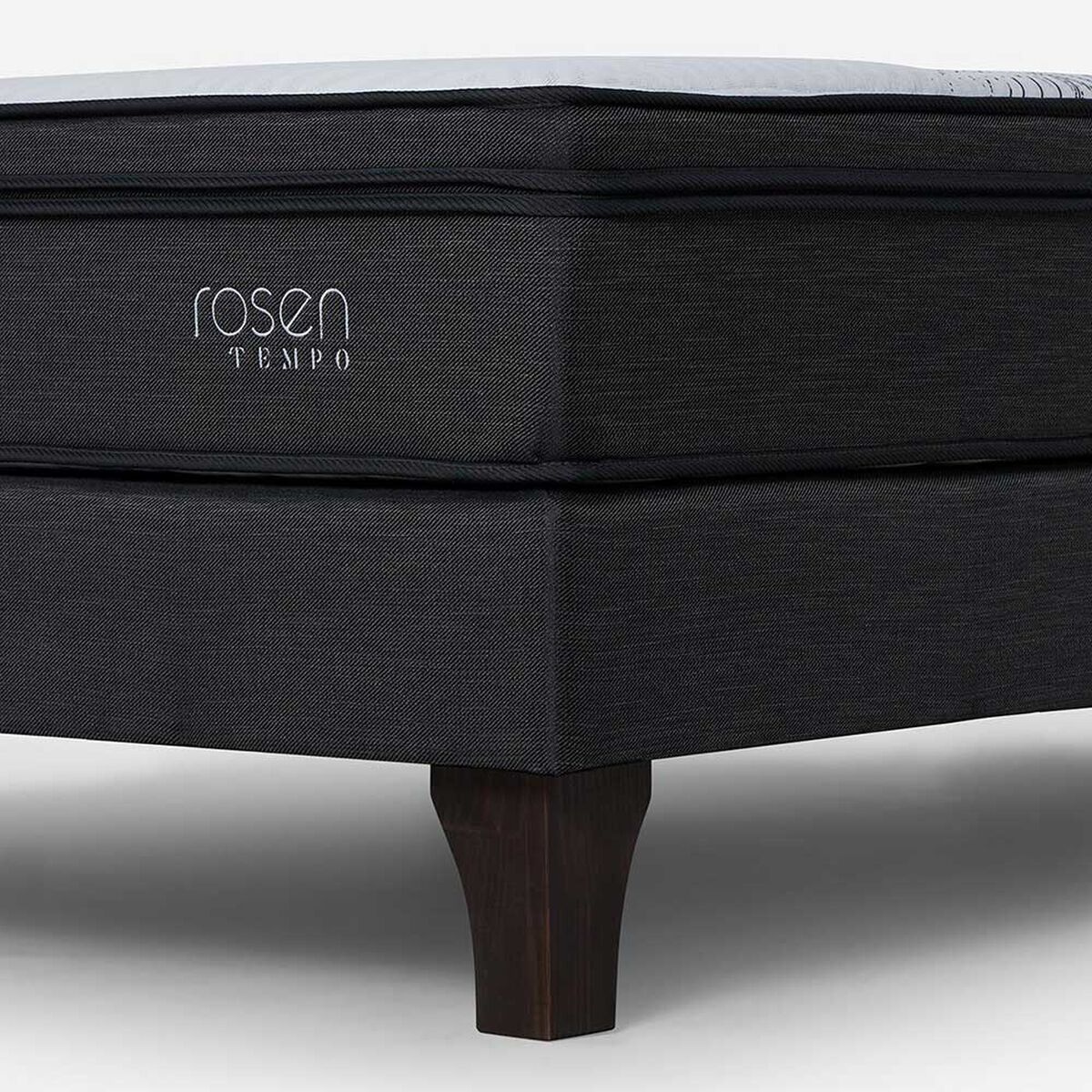 Cama Europea Rosen King Tempo + Respaldo + 2 Veladores Tabor