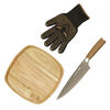 Set Parrillero Wayu Cuchillo Chef + Plato de Madera + Guante Pro