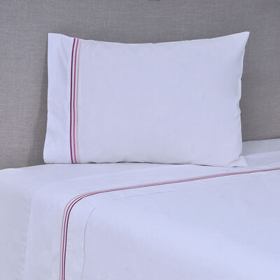 Imagen 1 del producto Sábana Mashini 144 Hilos 1,5 Plazas Bordada Line Rosado