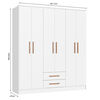 Closet Vekkahome Americano 6 Puertas 2 Cajones Blanco
