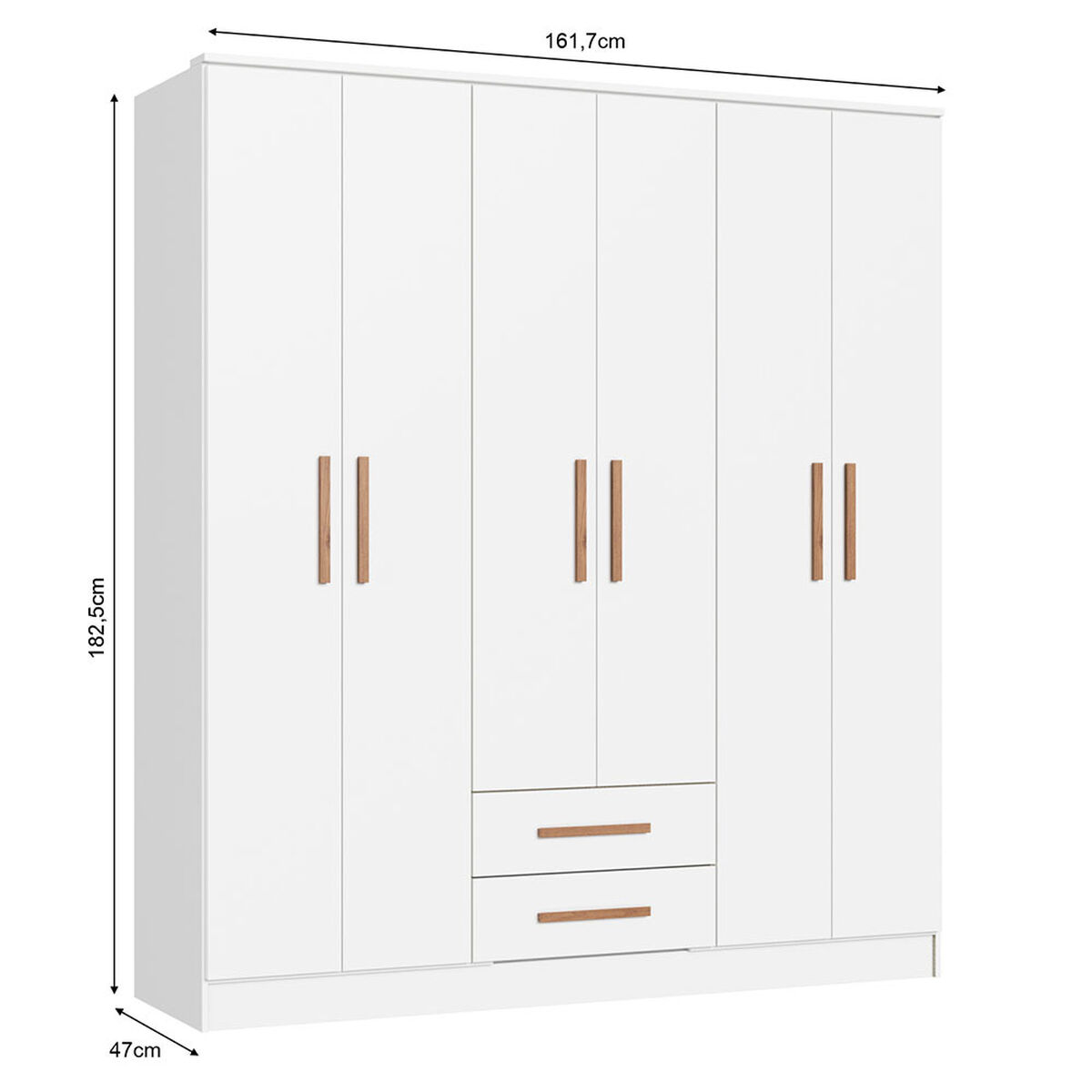 Closet Vekkahome Americano 6 Puertas 2 Cajones Blanco
