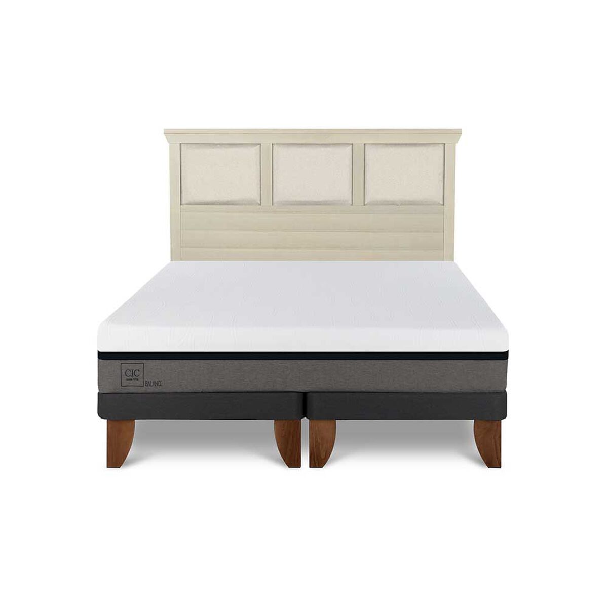 Cama Europea CIC Base Dividida King Balance + Respaldo Torino Alpino