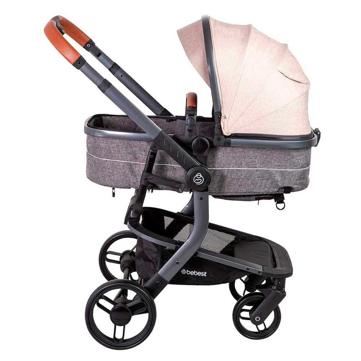 Coche Cuna Travel System Bebe Taurus con Base Beige Bebesit