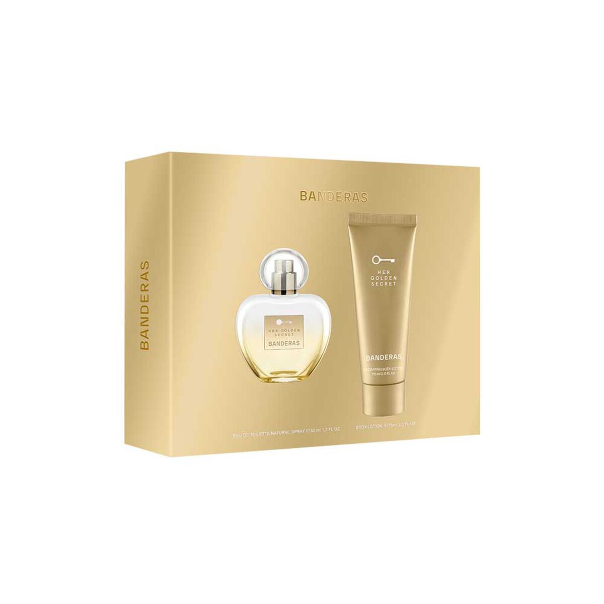 Set Perfume Antonio Banderas Mujer Her Golden Secret Eau de Toilette 50 ml + Loci&oacute;n Corporal 75 ml