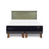 Cama Europea CIC Base Dividida 2 Plazas Premium + Respaldo Miro Olivo