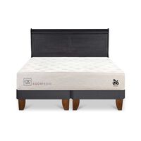 Cama Europea CIC Base Dividida King Cocopedic + Respaldo Miro Negro