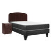 Cama Europea Celta 1,5 Plazas New Mega + Respaldo + Velador Cordoba