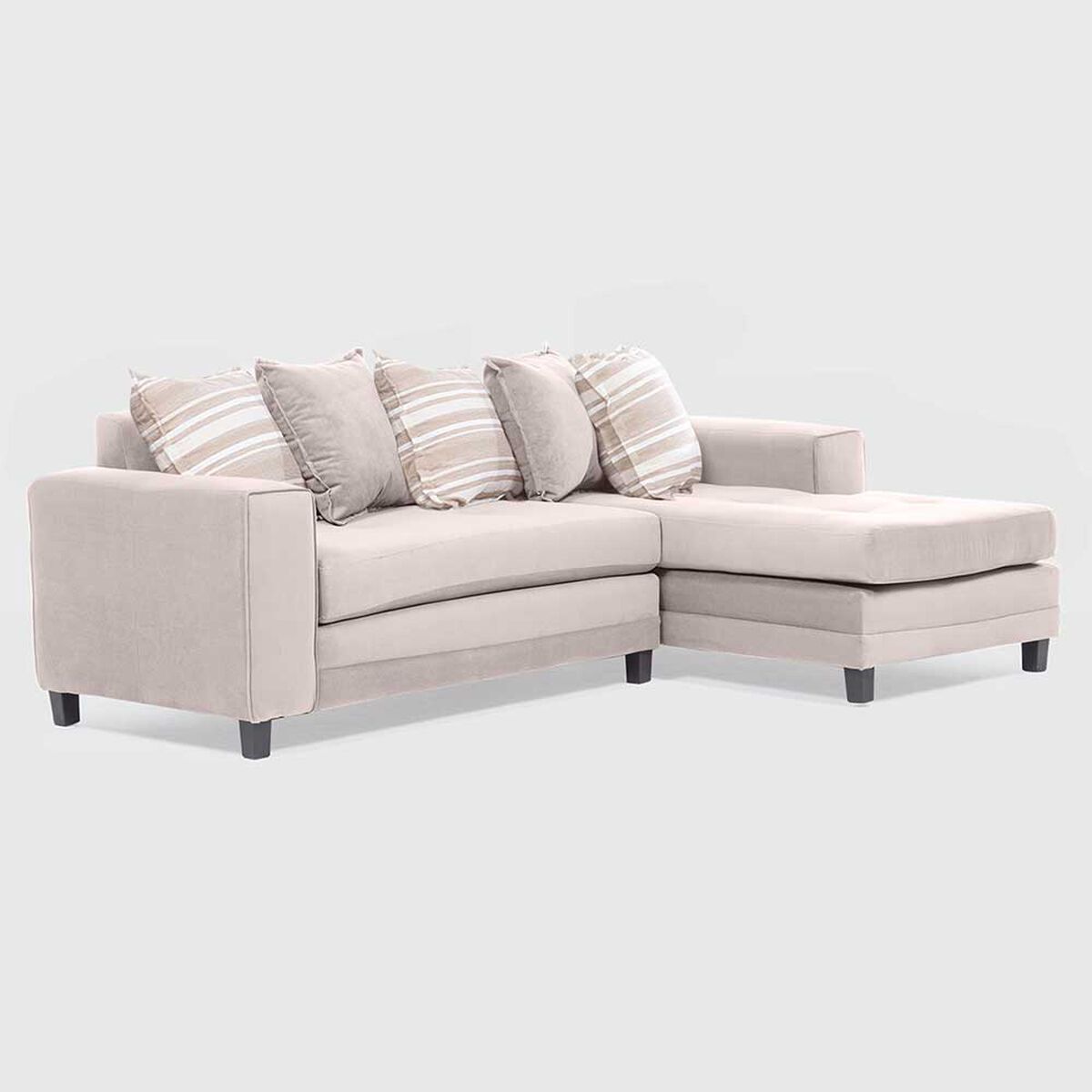 Sofá Seccional Derecho Living Factory Milan 3 Cuerpos Beige