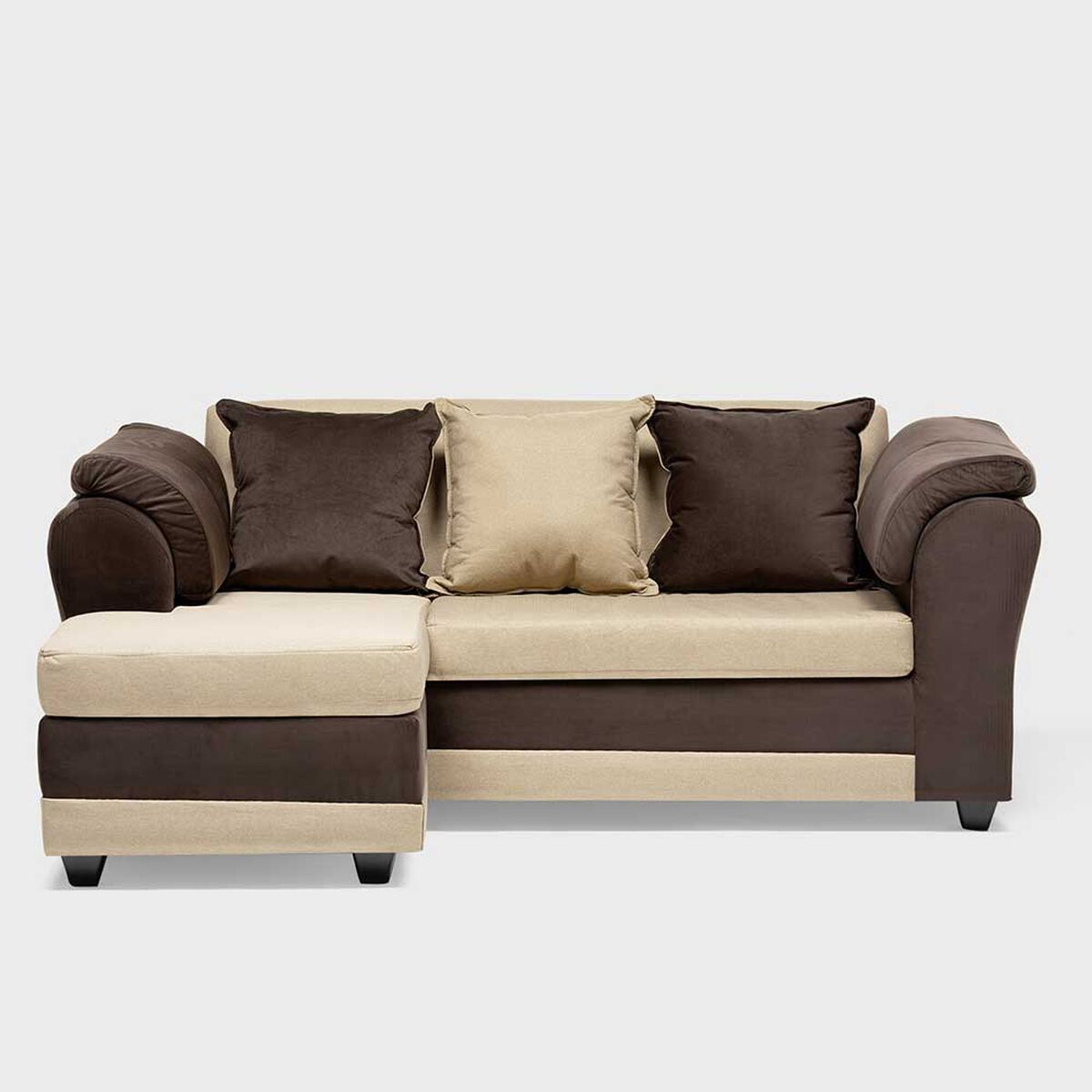 Sofá Seccional Almore Reversible 3 Cuerpos Beige