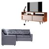 Rack Almore Belen Freijoy Off Whie y Gris Hasta 65" + Seccional