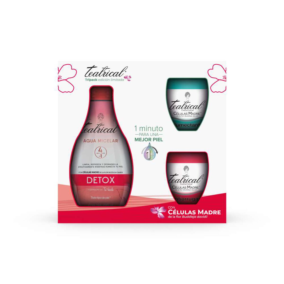 Pack Teatrical Agua Micelar + Humectante 100 ml + Antiarrugas de 100 ml