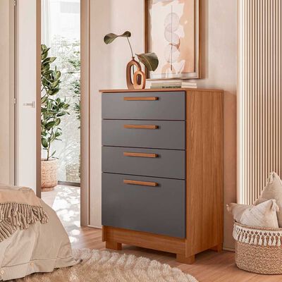 Imagen 1 del producto Cómoda Casanova Aruba 4 Cajones Café y Gris