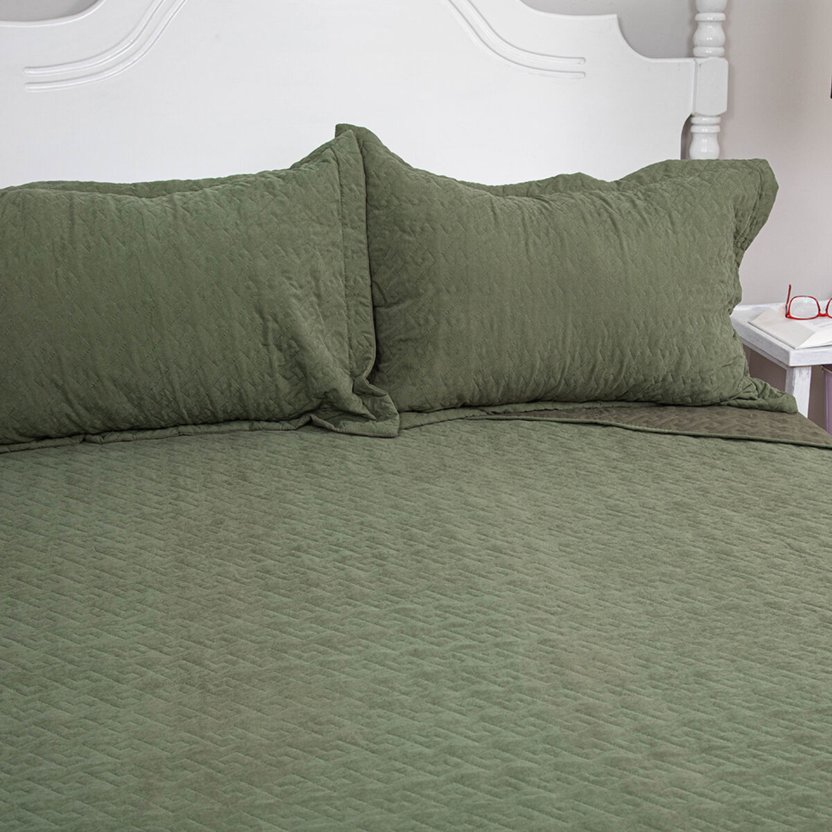 Quilt Doral King Verde Oliva Velvety