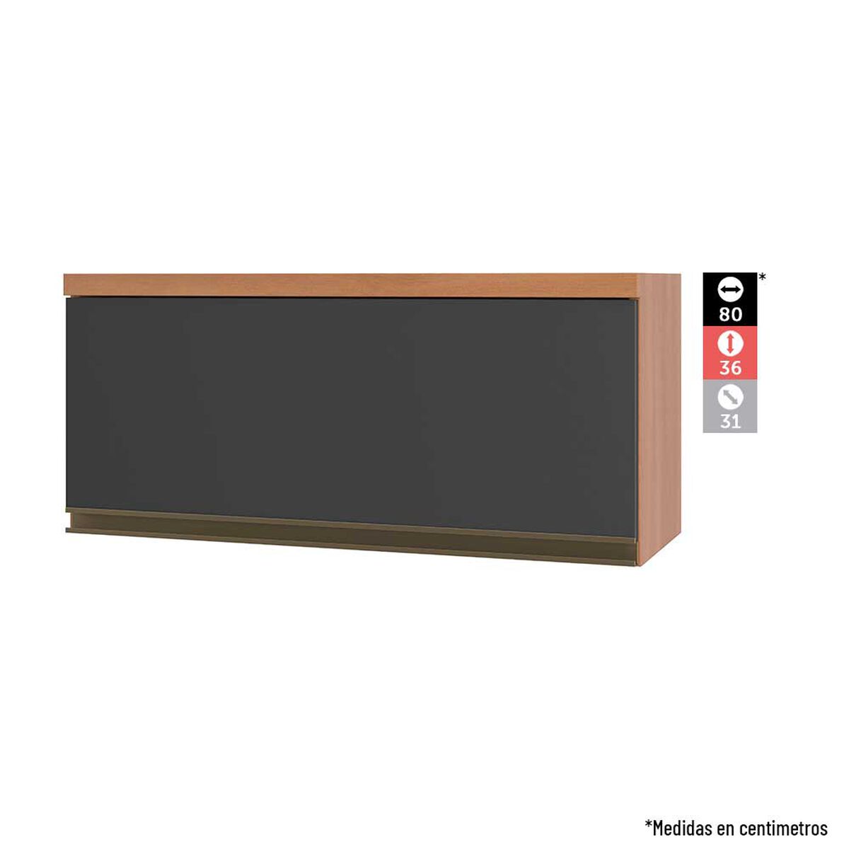 Mueble de Cocina Roca Macadamia Canela Grafito 3 Cajones 7 Puertas