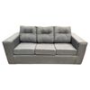 Juego de Living Kea Nize Sofá 3 Cuerpos + Dos Pouf Tela Gris
