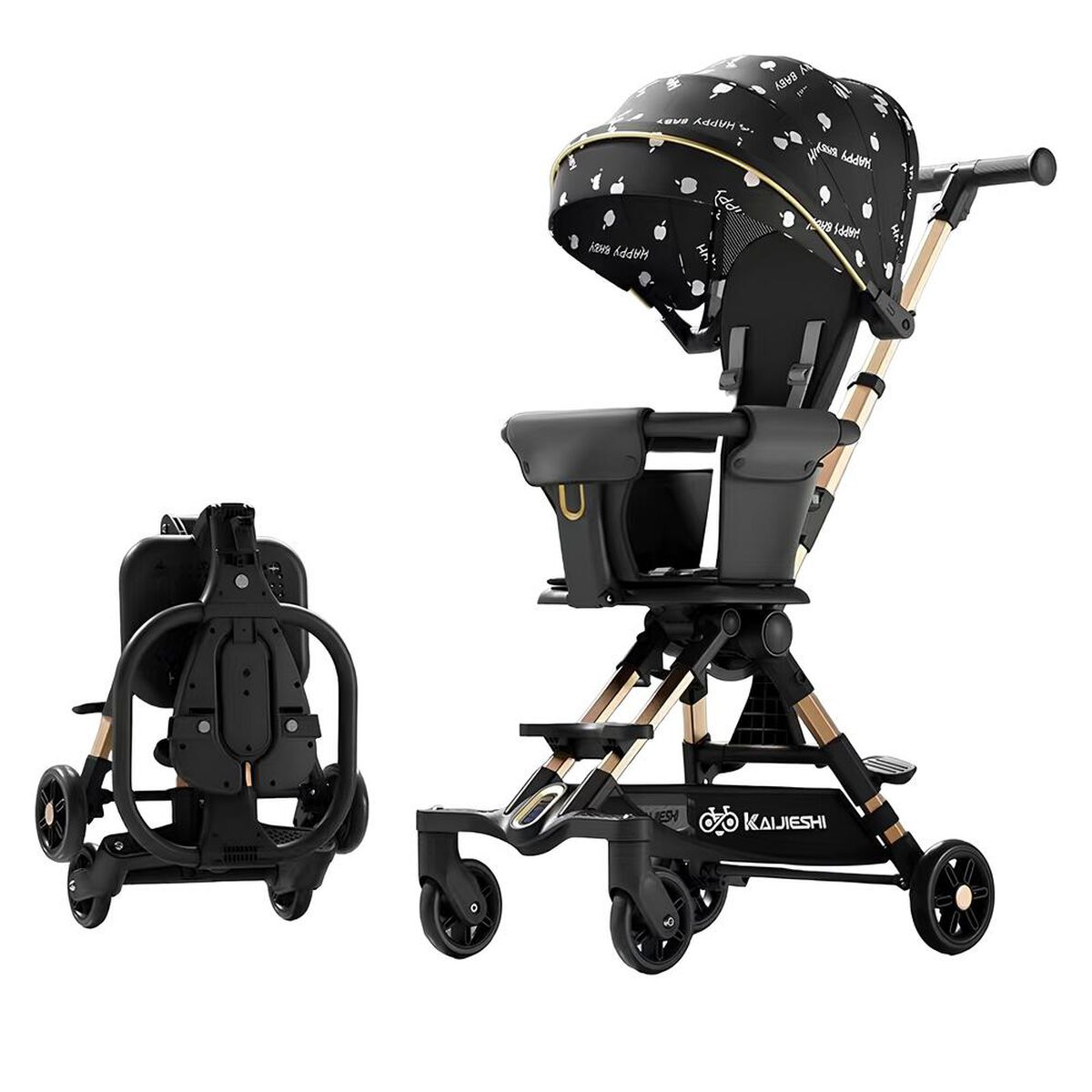 Coche de Paseo Últra Compacto Lubabycas Negro