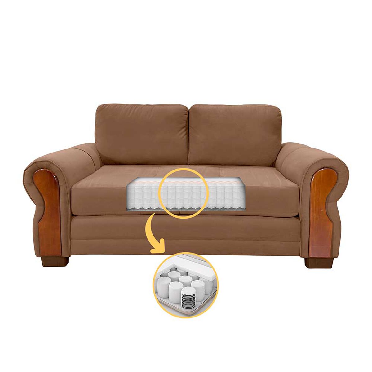 Sofá Living Factory Oregon 2 Cuerpos Beige