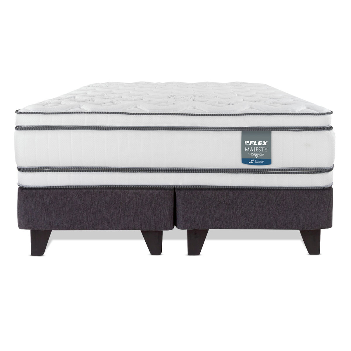 Cama Europea Flex 2 Plazas Majesty + 2 almohadas