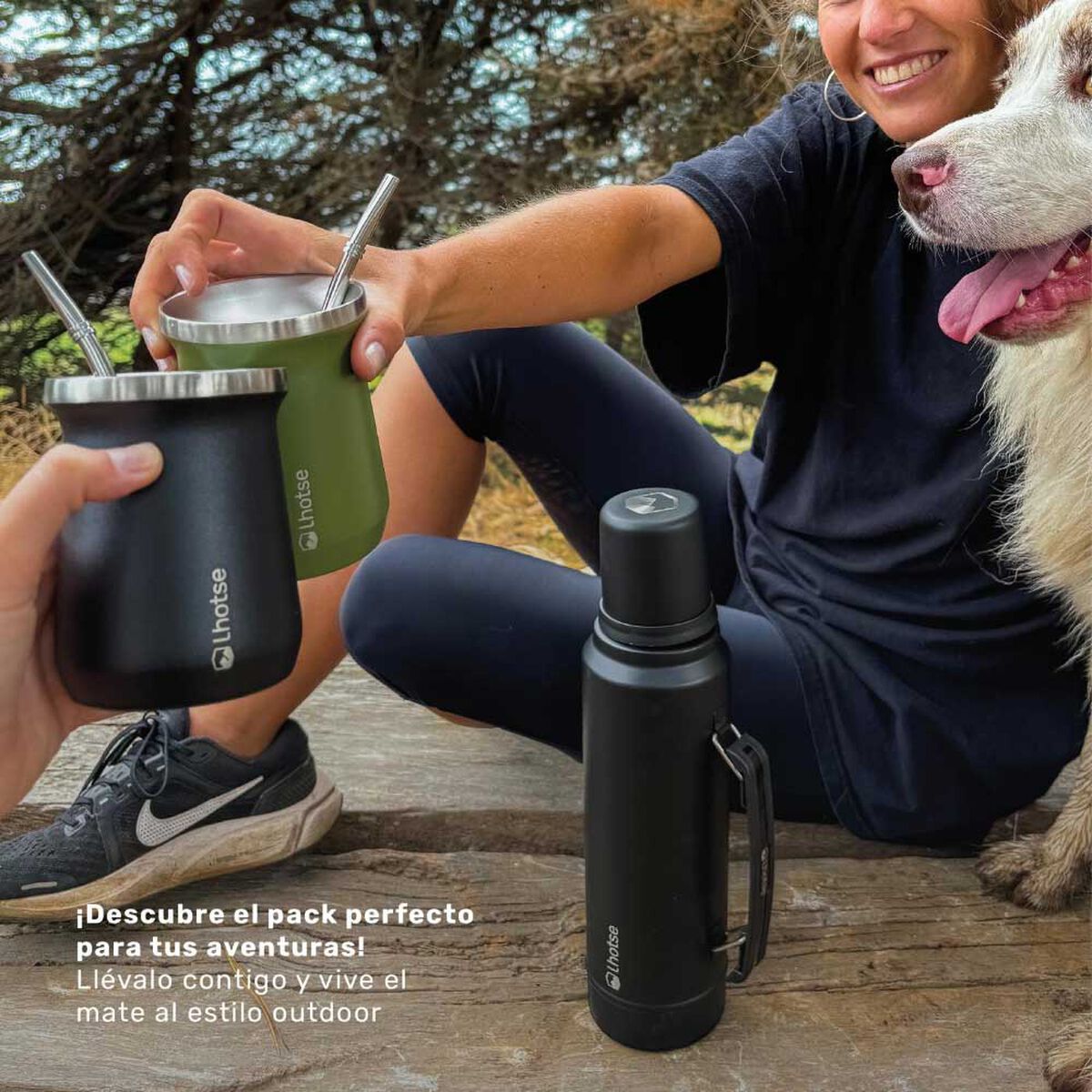 Termo para Líquido Lhotse Classic 1,3 Litros + Mate Negro