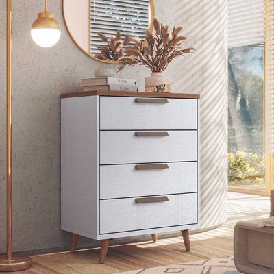 Cómoda Onessta New Conect 4 Cajones Blanco Jatoba