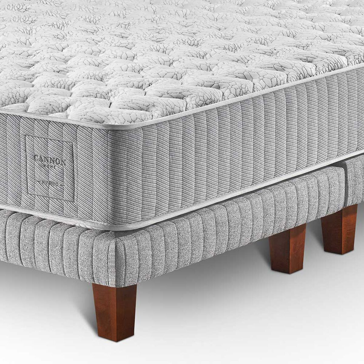 Cama Europea Cannon King Hybrid Cotton + Almohadas Microfibra 50x90 cm