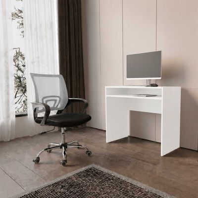 ARTHOME Combo Oficina Escritorio Blanco + Silla New York Negra y Gris Arthome