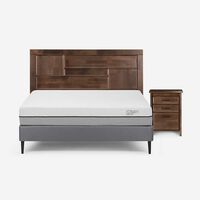 Cama Europea Rosen Full Pratta + Respaldo + Velador Dolce