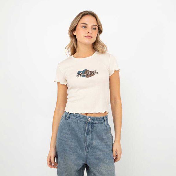 Polera Crop Con Estampado Mujer Icono