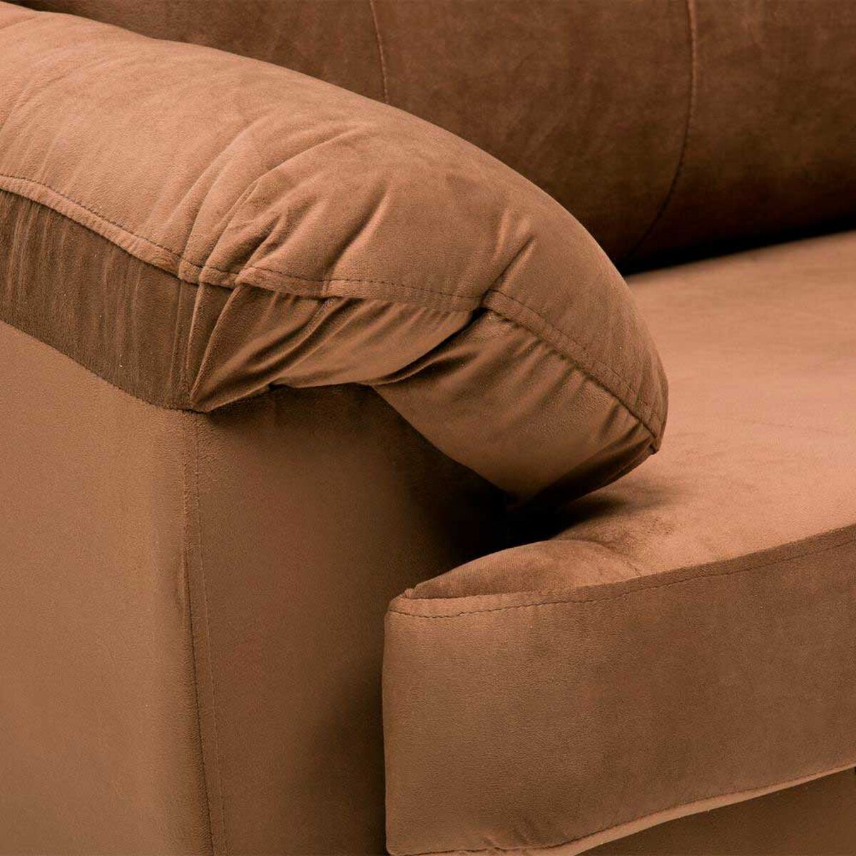 Sof&aacute; Cabsur Caburga 3 Cuerpos Felpa Chocolate