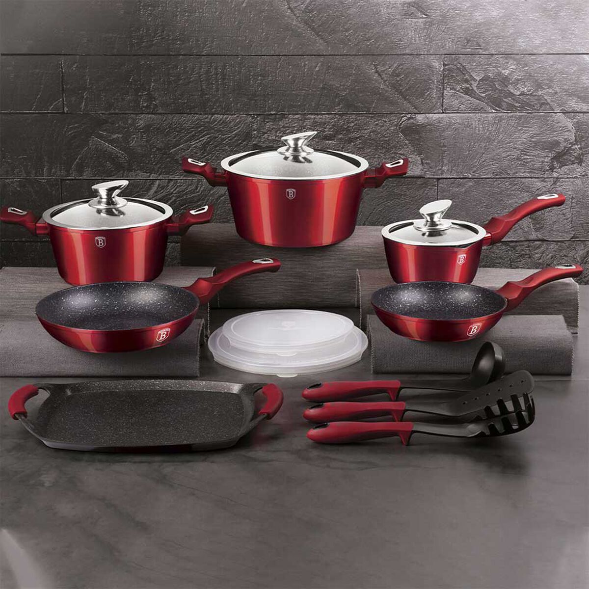 Bater&iacute;a de Cocina Berlinger Haus 16 Piezas Rojo