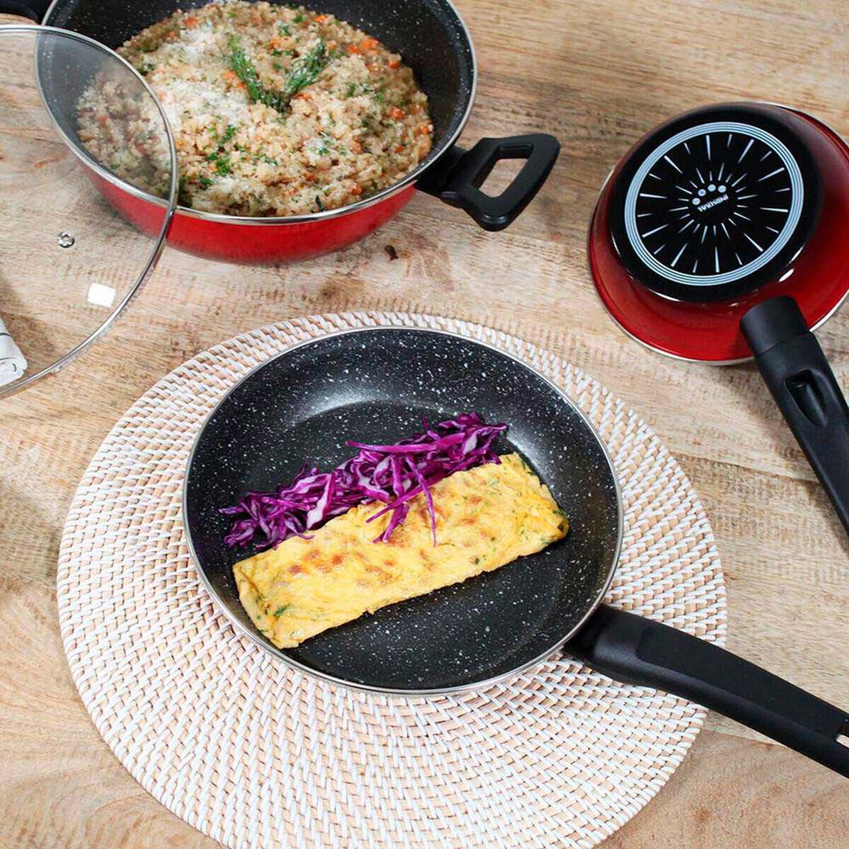 Sart&eacute;n Acero Vitrificado Magefesa Coral Due 18 y 24 cm