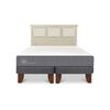 Cama Europea CIC Base Dividida 2 Plazas Smart + Respaldo Torino Alpino